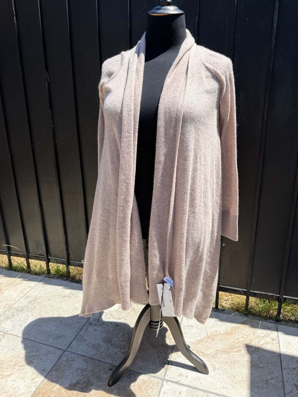 White + Warren Essential Cashmere Drape Front Cardigan